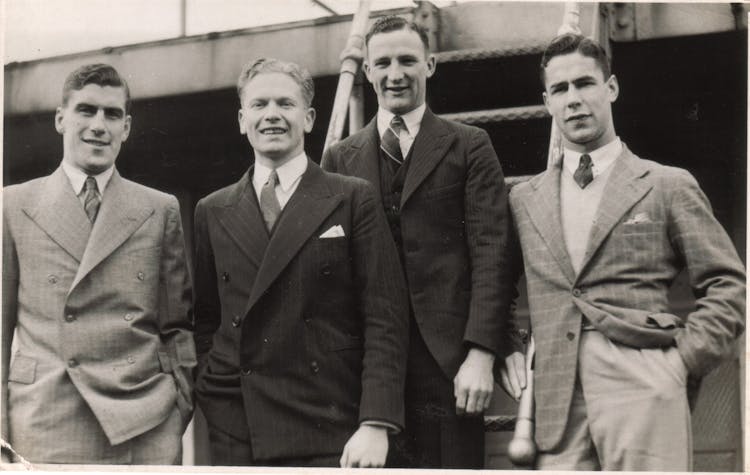 Victorian Wallabies George Pearson, Andrew Barr, Macquarie Carpenter and Stanley Bisset (right)