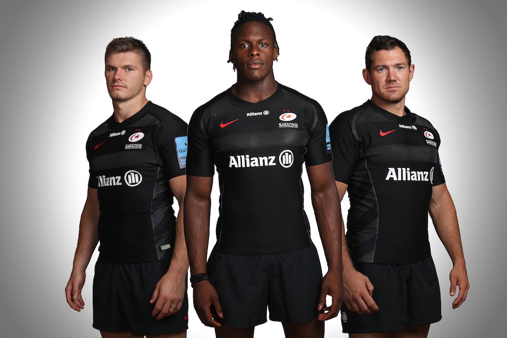 Saracens stars Owen Farrell, Maro Itoje and Alex Goode. Photo: Getty Images