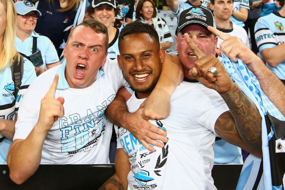 Ben Barba won the NRL Premiership with Cronulla in 2016. Photo: Getty Images