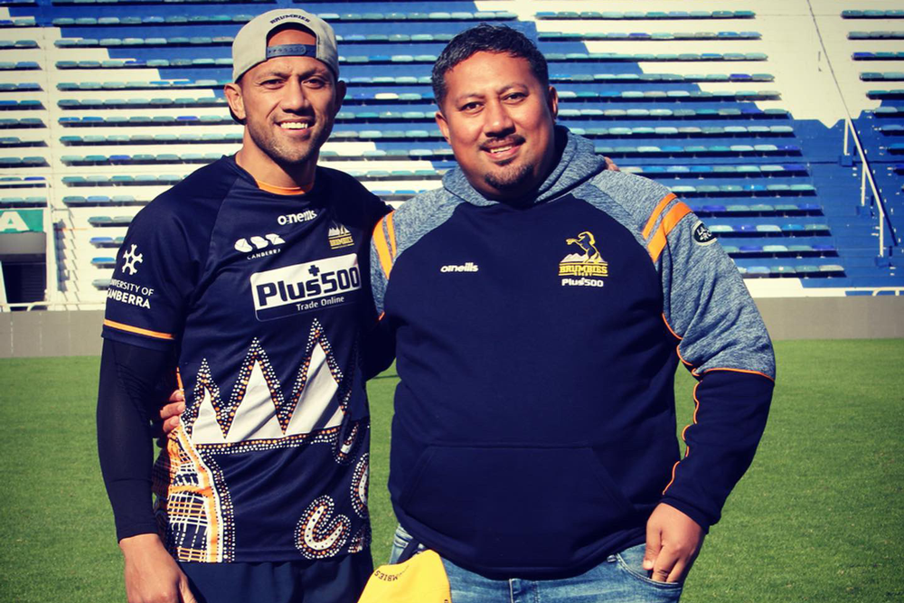 Christian and Eddie Lealiifano in Bueno Aires. Photo: Brumbies Rugby