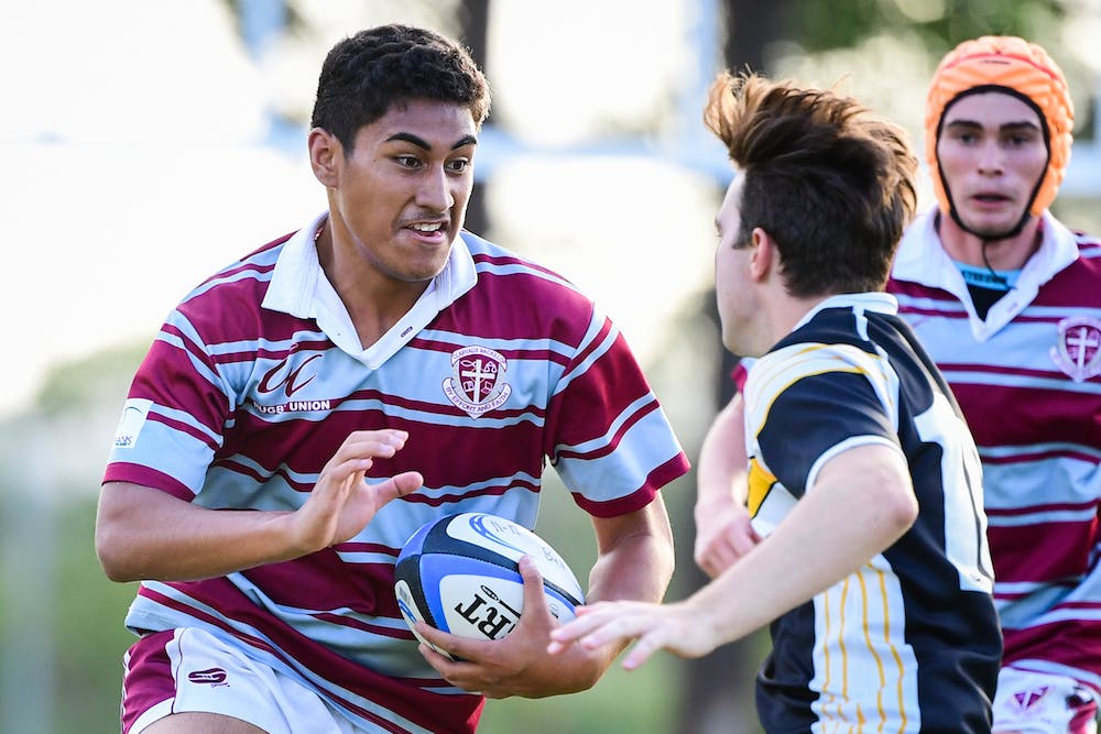 Clairvaux MacKillop College playing St Thomas More College in the QRU's Super 6 competition. Photo: Stu Walmsley/RUGBY.com.au