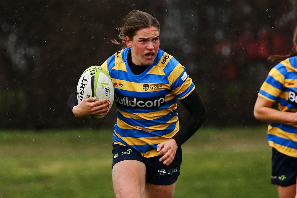 Jakiya Whitfeld was a breakout star for Sydney Uni. Photo: Rugby AU/Karen Watson