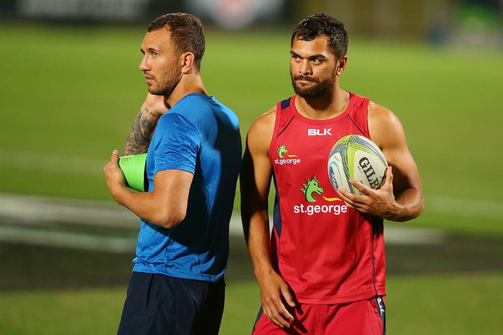 Quade Cooper and Karmichael Hunt are likely to be absent from Queensland's backline in 2018. Photo: Getty Images