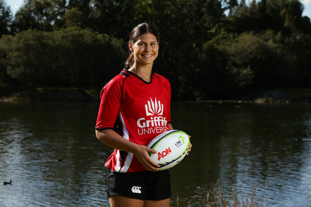 Aussie Sevens player Demi Hayes of Griffith Uni. Photo: Getty Images