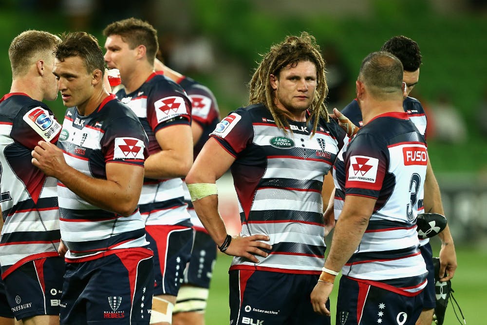 It was a brutal way to start the Super Rugby season for Jordy Reid and the Rebels. Photo: Getty Images
