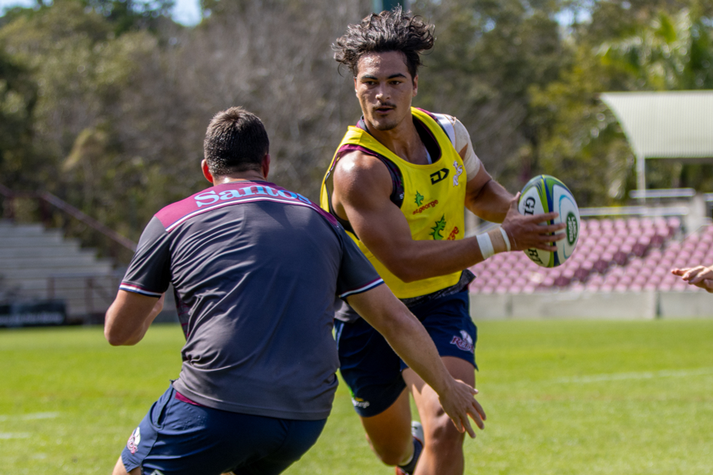 Jordan Petaia trained with the Reds this week. Photo: QRU Media/Tom Mitchell