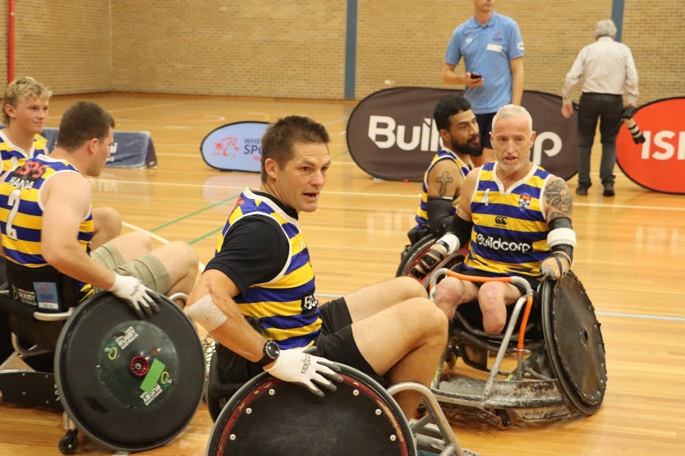 Richie McCaw taking part in Wheelchair Rugby with Sydney Uni. Photo: Sydney Uni/Kirsty Stevens