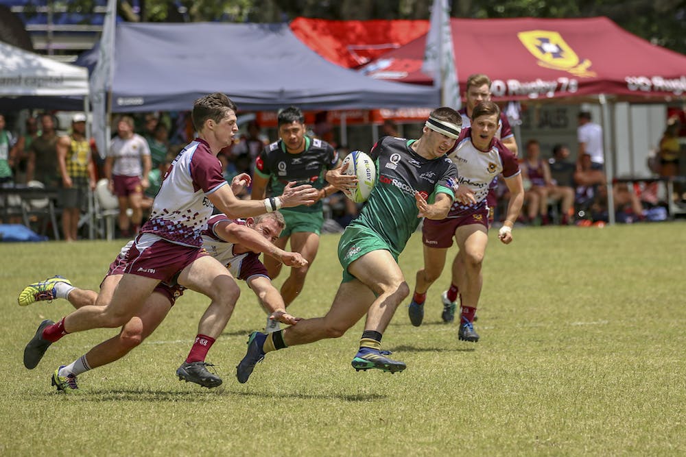 Sunnybank on the attack at Wests Rugby Club. Photo: QRU Media Unit/Brendan Hertel