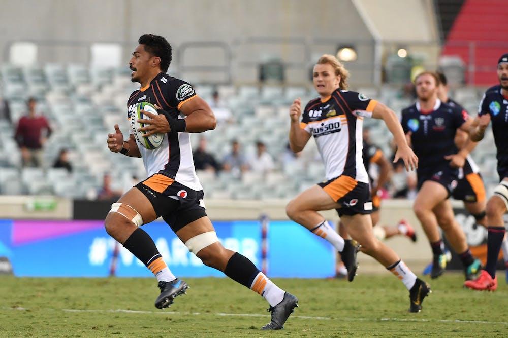Pete Samu strides out but without a backdrop of fans. Photo: Getty Images