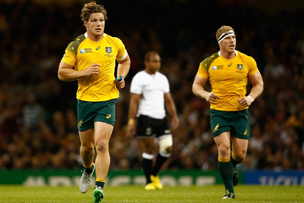 Wallabies coach Michael Cheika has hinted the Michael Hooper, David Pocock combination could be broken for the World Cup. Photo: Getty Images 