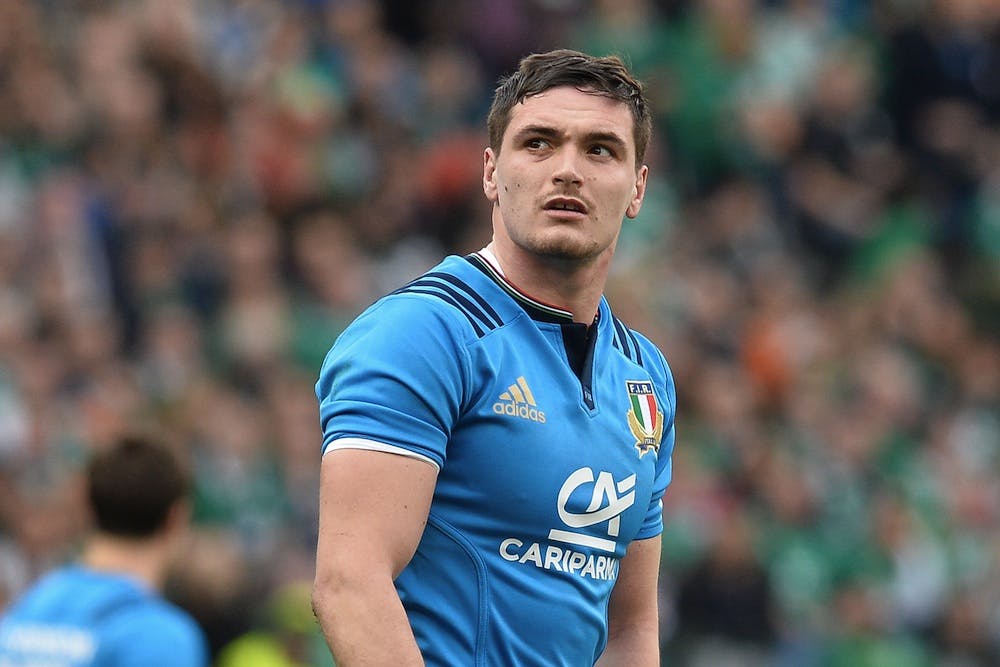 Carlo Canna will replace injured fly-half Tommaso Allan for Italy's clash against France. Photo: AFP.