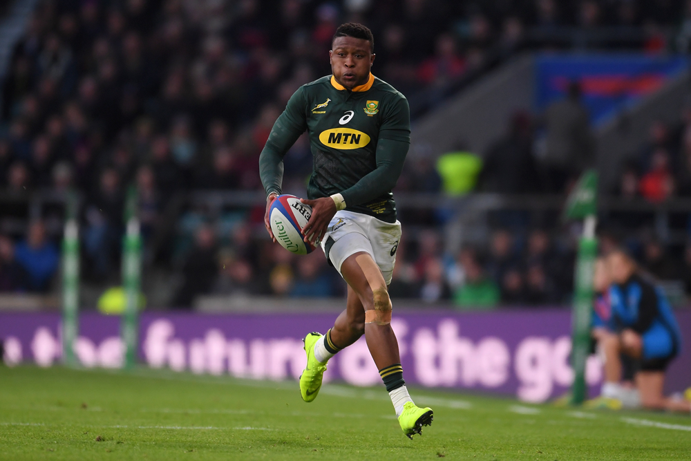 Aphiwe Dyantyi has been ruled out of the Rugby Championship opener. Photo: Getty Images