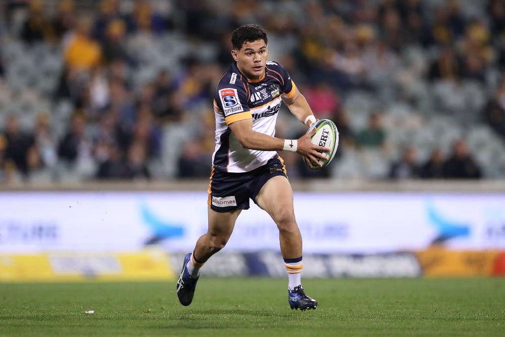 Brumbies coach Dan McKellar has backed his young playmaker Noah Lolesio to make his debut for the Wallabies. Photo: Getty Images