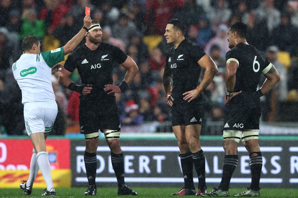 Jerome Garces red-carded Sonny Bill Williams against the Lions. Photo: Getty Images