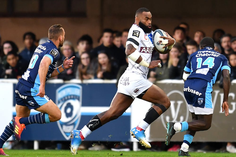 Semi Radradra on the charge for Bordeaux in the Top 14 in France. Photo: AFP