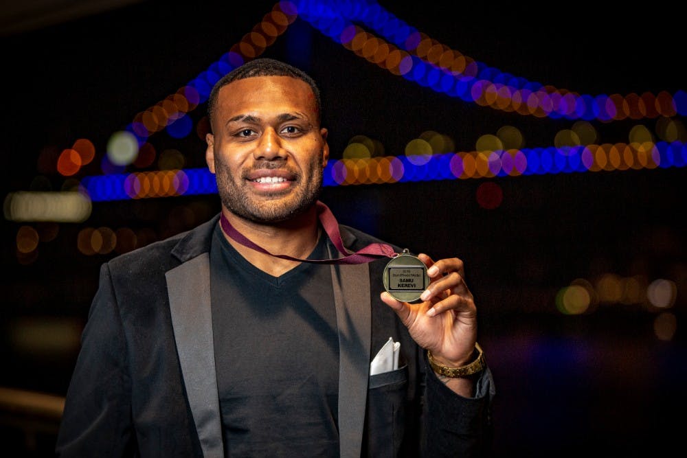 Departing Reds captain Samu Kerevi has won his second successive Pilecki Medal as Queensland's best player. Photo: Getty Images 