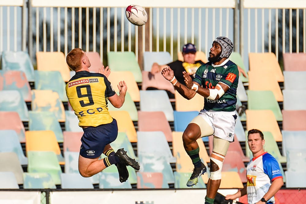 Bond University and GPS contesting for the ball. Photo: Queensland Premier Rugby