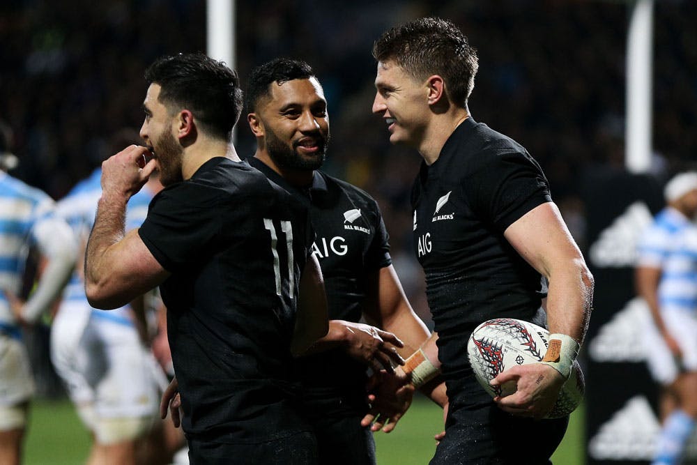 Beauden Barrett scored a try for New Zealand. Photo: Getty Images