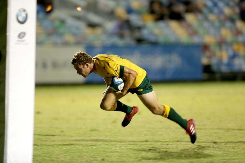 Theo Strang carries the ball forward against Samoa. Photo: Oceania Rugby/Sportography