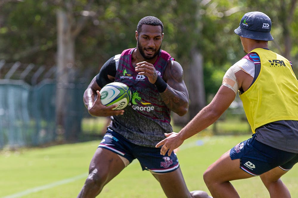 Vunivalu in action for the Reds during training. Photo: QRU