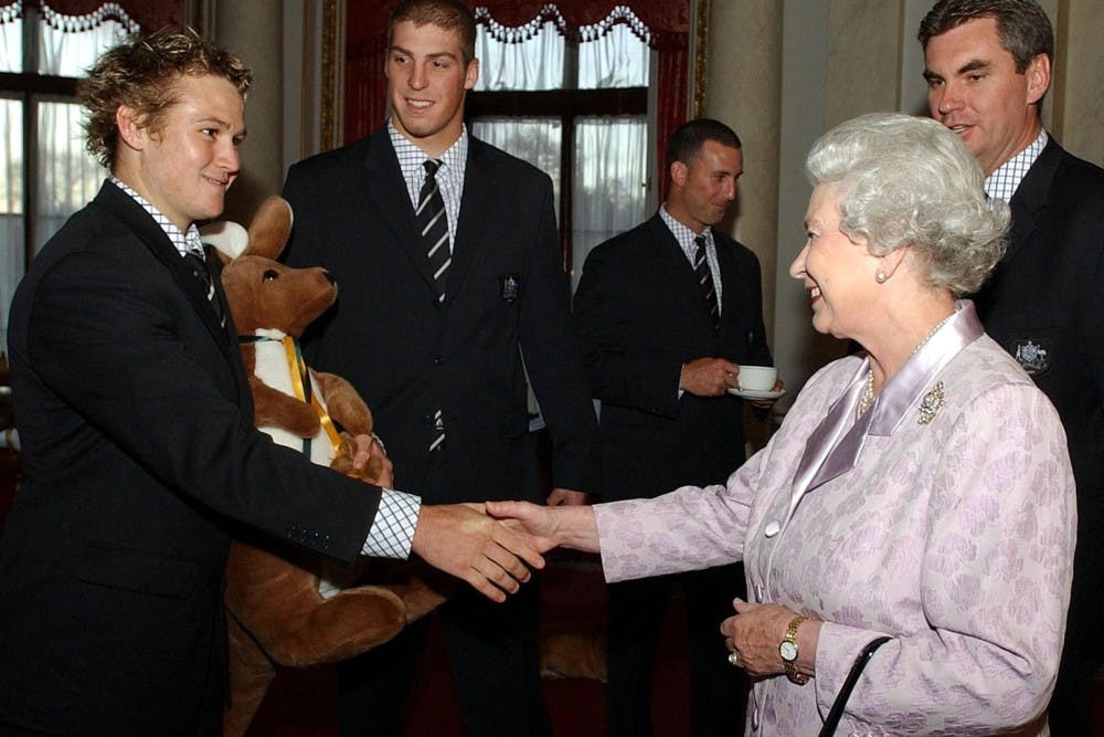 A teenage Matt Giteau meeting the Queen at the start of a career spanning over two decades. Photo: Getty Images
