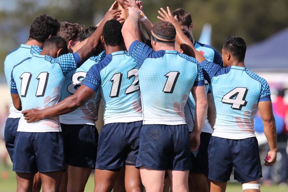 NSW Blue (pictured) went down to Victoria defeated 27-26. Photo: ARU Media