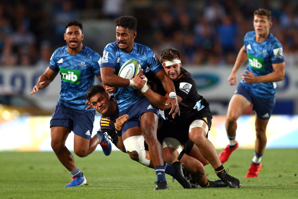 Emoni Nawara on the break against the Chiefs in the Blues' round one loss. Photo: Getty Images