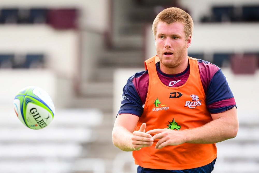 Prop Harry Hoopert has been named to make his first run-on start for the Reds. Photo: RUGBY.com.au/Stuart Walmsley