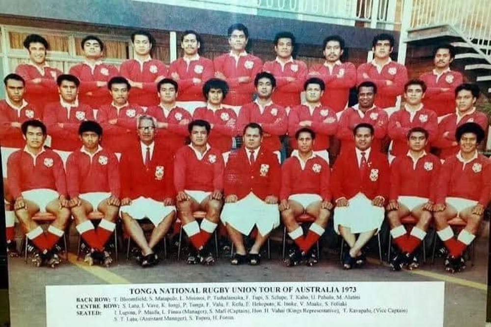 The Tongan touring side that famously beat Australia 50 years ago. Photo: Facebook/@TongaRugbyOfficial