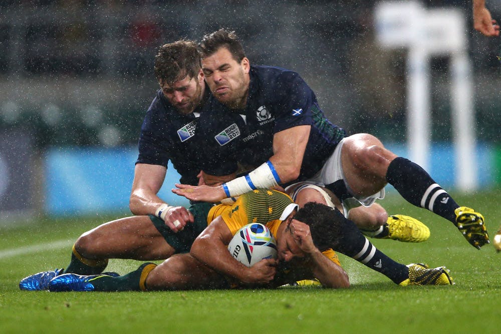 Scotland will try to put a dampener on the Wallabies' running tactics. Photo: Getty Images