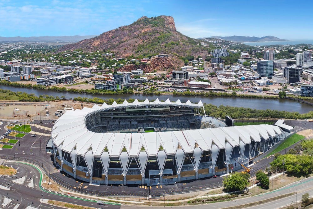 The new Queensland Country Bank Stadium in Townsville will host the Wallabies and Wallaroos in a Test double-header in July. 