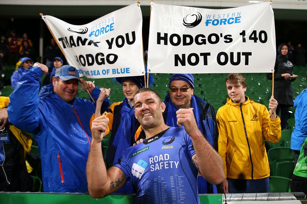 Matt Hodgson had plenty of support against the Waratahs. Photo: Getty Images
