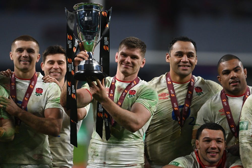 Captain Owen Farrell landed a late penalty to win England the Autumn Nations Cup. Photo: Getty Images