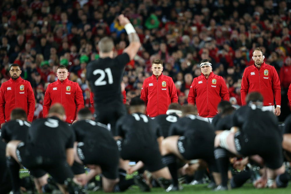 Lions embrace the Haka at the first Test in Auckland. Photo: Getty Images