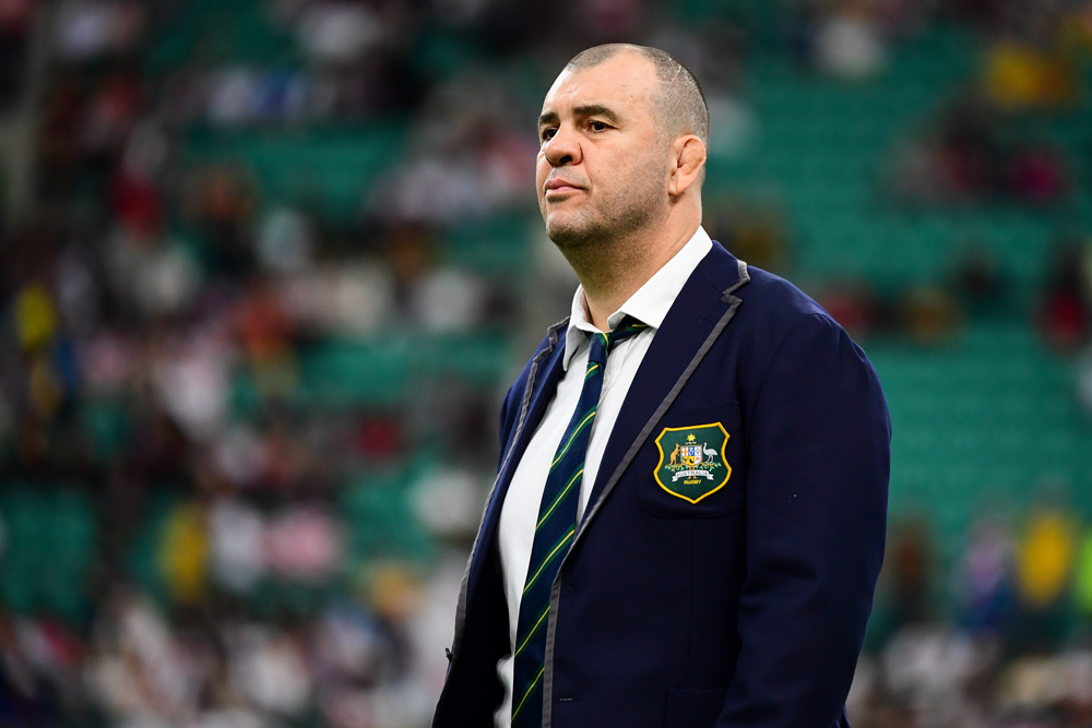 Michael Cheika during the 2019 Rugby World Cup. Photo: RUGBY.com.au/Stuart Walmsley