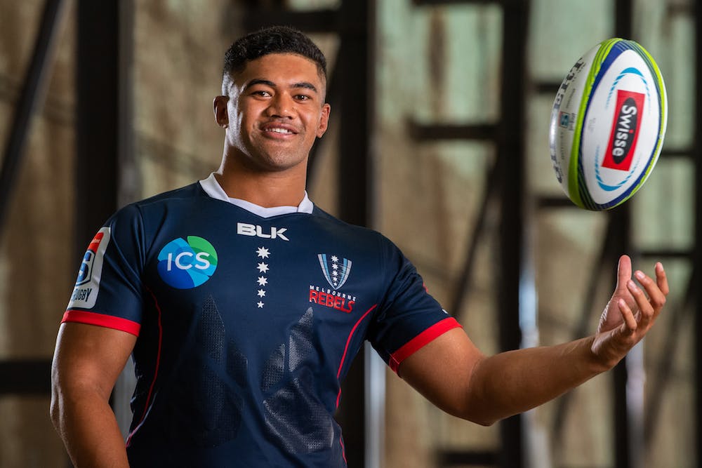 Jordan Uelese at the Super Rugby launch in February. Photo: Stuart Walmsley/RUGBY.com.au