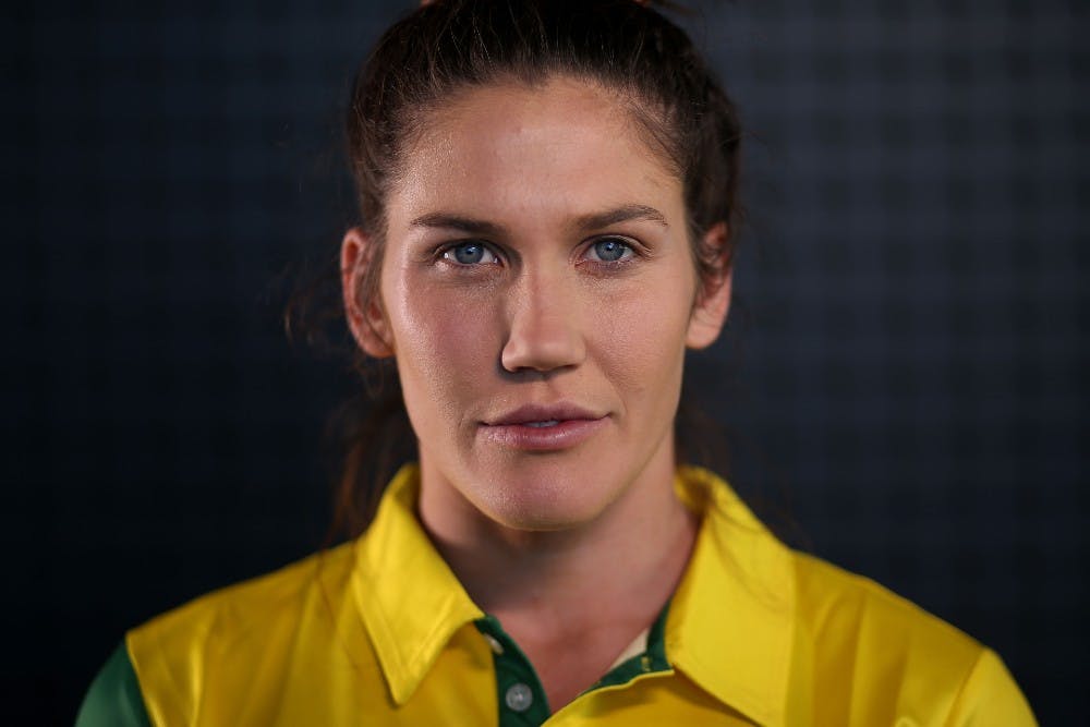 Charlotte Caslick has re-signed with Rugby Australia through to the Olympic Games. Photo: Getty Images