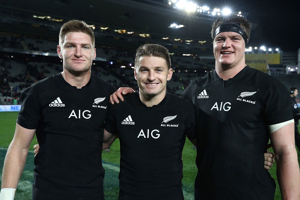 The Barrett brothers will become the first trio of siblings to play to start for New Zealand. Photo: Getty Images