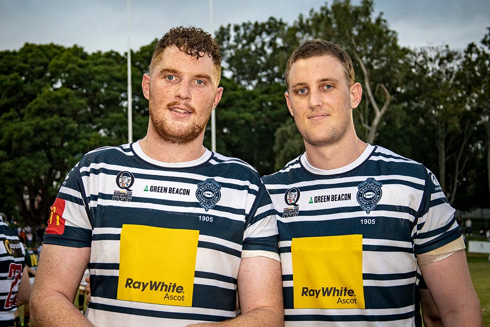 Brothers in arms...Tom (left) and Nick in their club colours for brothers
