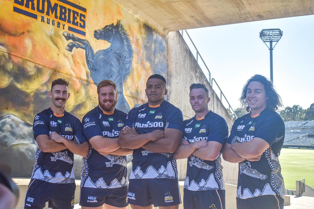 The Plus500 Brumbies have a permanent artwork at GIO Stadium. Photo: Brumbies Media/Lachlan Lawson