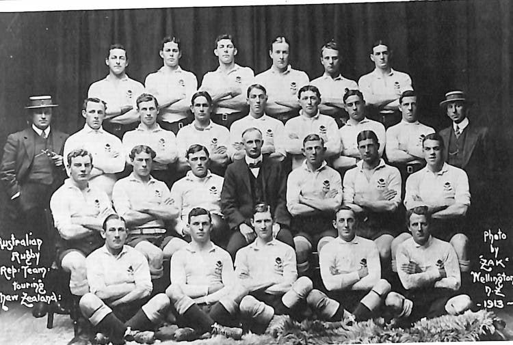 Australian team photograph v New Zealand Athletic Park Wellington