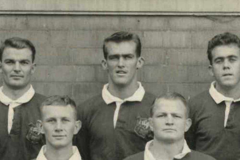 Leonard Diett pictured middle. Photo: Rugby AU Archive. 
