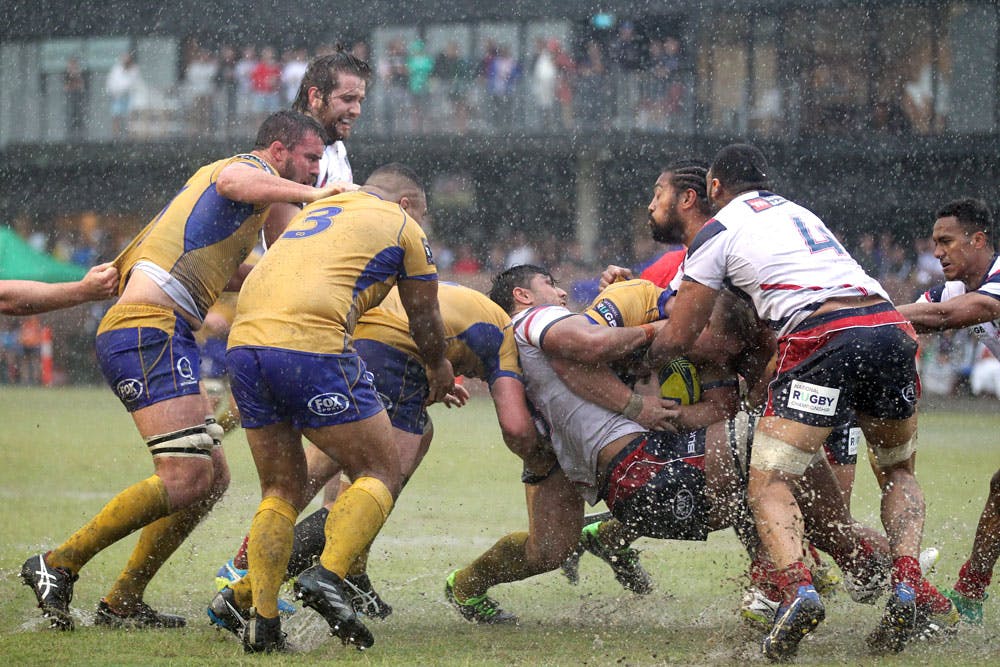 It was a tough day for both sides in slippery conditions. Photo: QRU Media