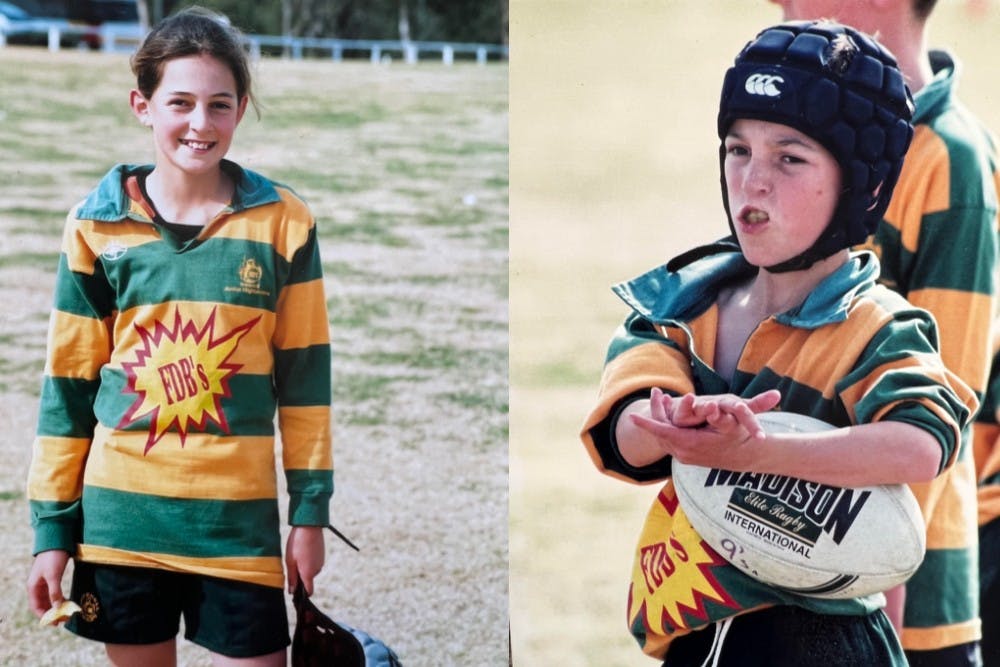 Tina and Jock Campbell in their junior rugby days with the Inverell Highlanders