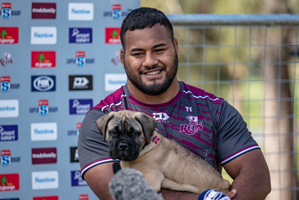 Taniela Tupou is embracing more responsibility on and off the field. Photo: QRU media/Brendan Hertel