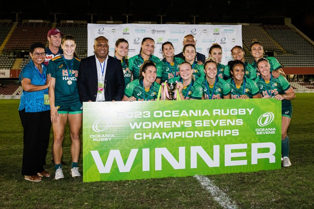 Last weekend's Oceania Sevens victory puts Australia in red-hot form for the SVNS Series. Photo: RA Media