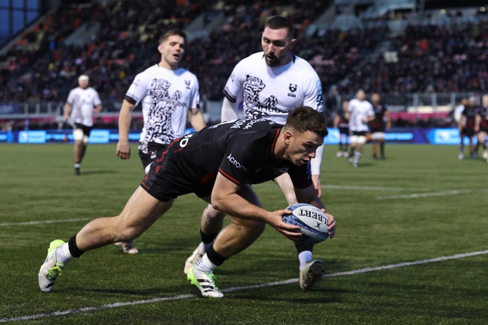 Saracens overcame a mixed night from Owen Farrell to claim victory. Photo: Getty Images