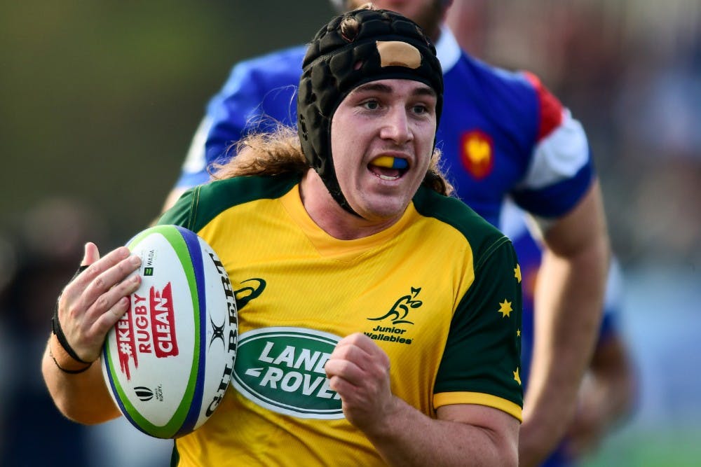 Lachlan Lonergan on the burst for the Junior Wallabies in the final. Photo: Getty Images