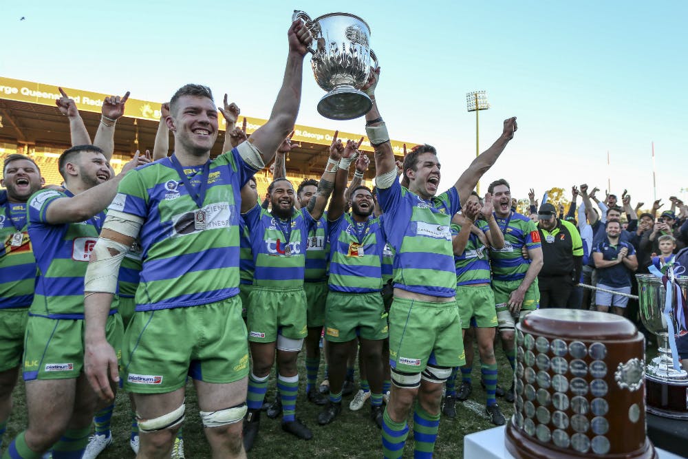 Mitch King and Michael Richards led GPS to the Queensland Premier Rugby title. Photo: QRU Media/Brendan Hertel
