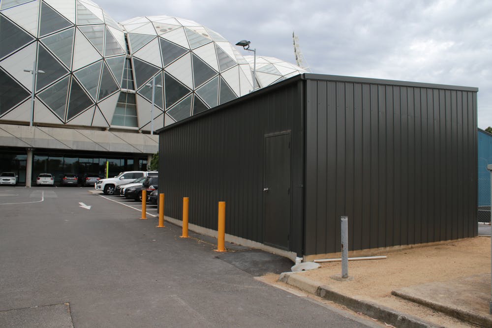 The Shed of Dread was the Rebels' temporary gym at the beginning of the coronavirus restrictions. Photo: Getty Images